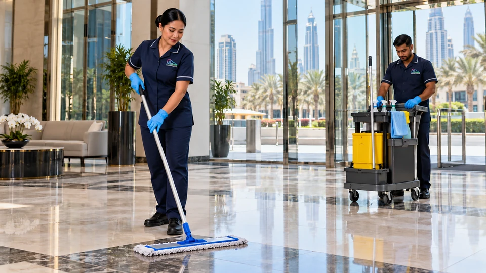 Cleaning manpower illustration