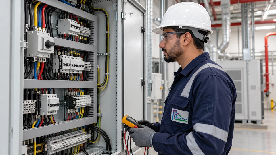 Electrical manpower illustration