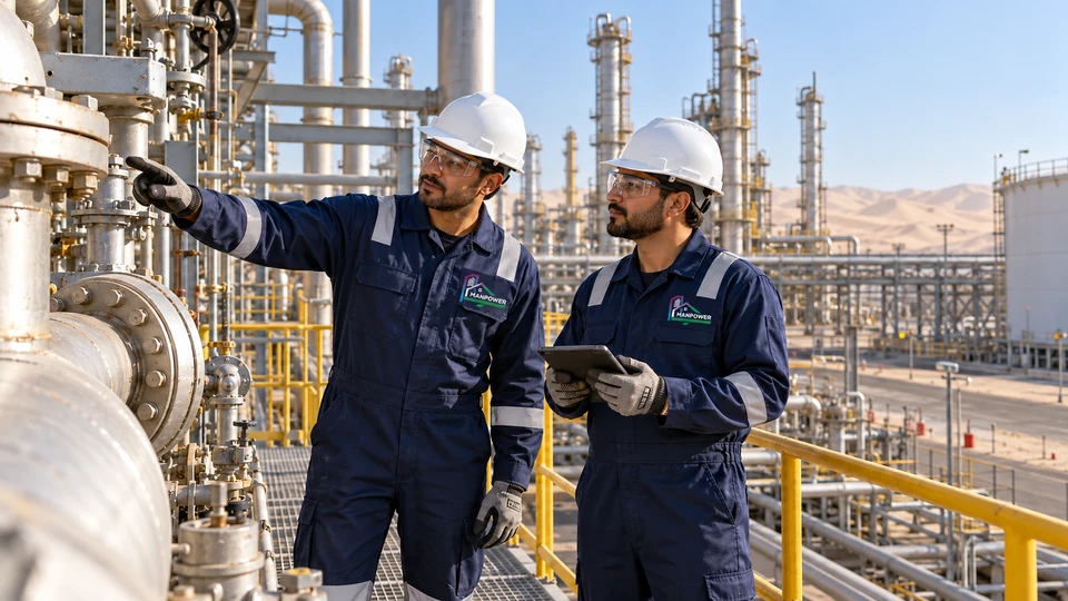 Oil Gas manpower illustration